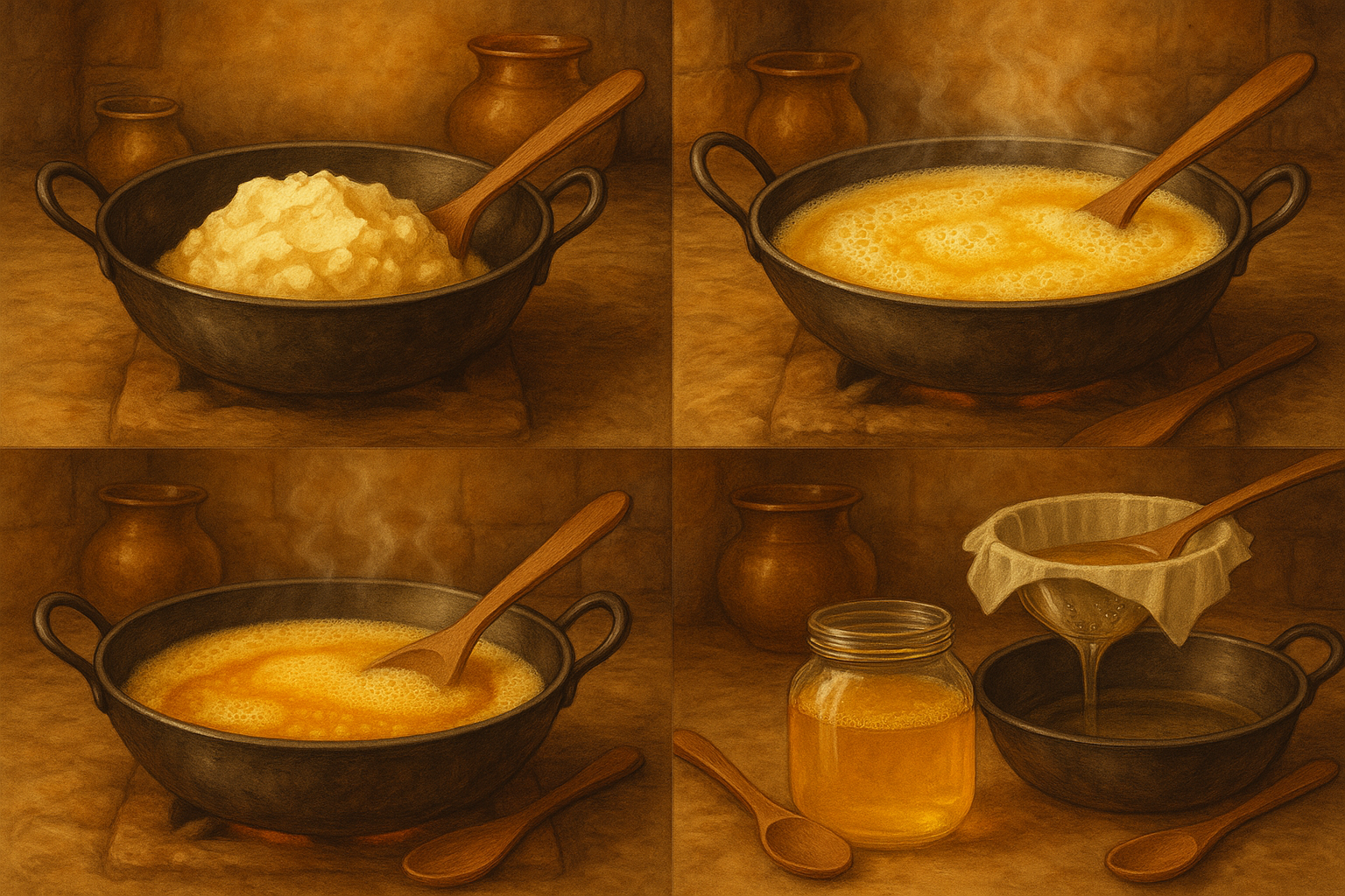 Make perfect image size of ghee making process