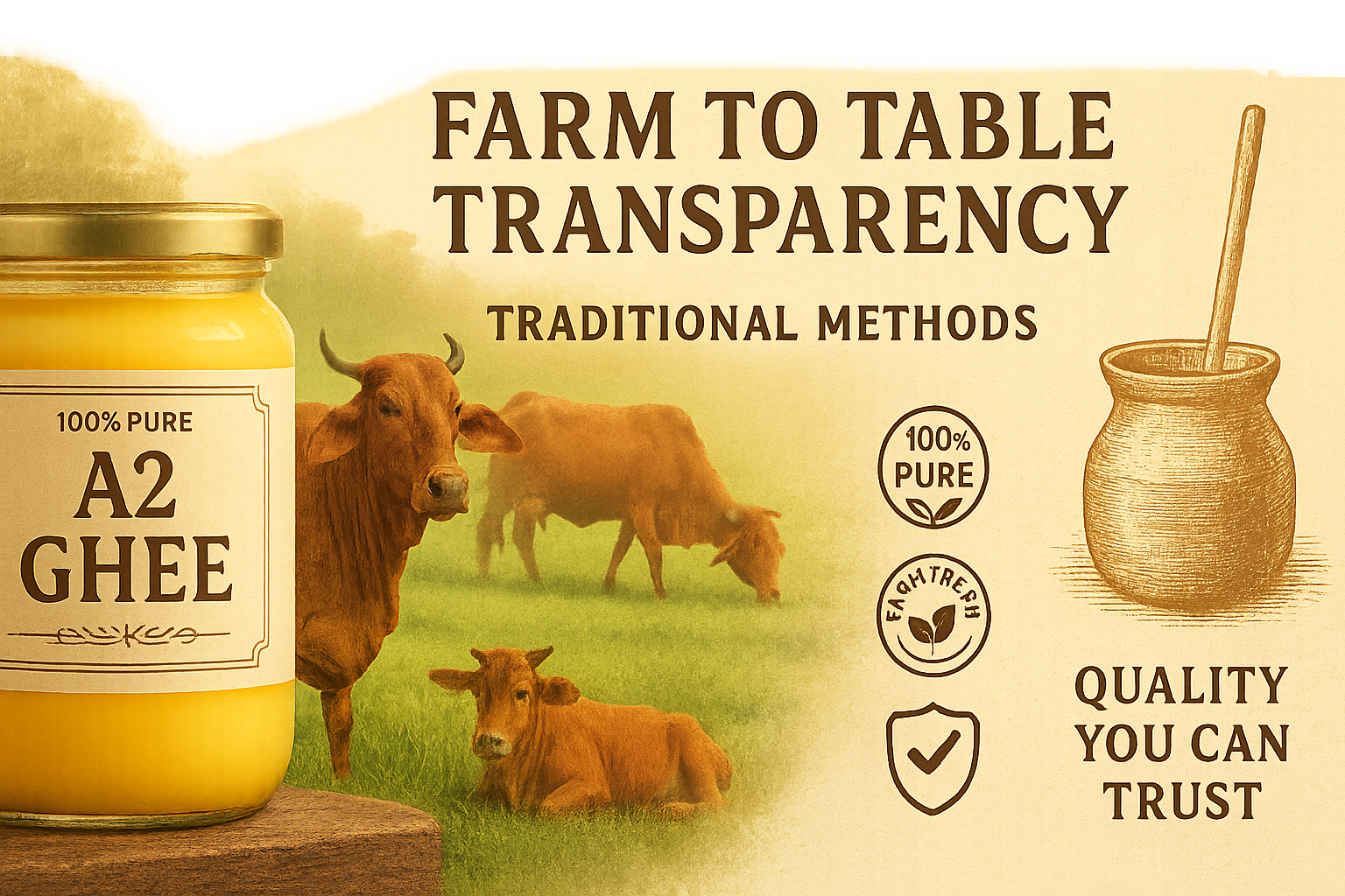 Transparancy banner of a2ghee making brand